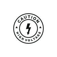 High voltage caution warning symbol design vector