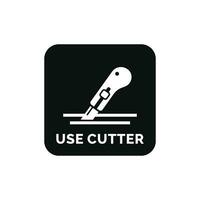 Use cutter packaging mark icon symbol vector