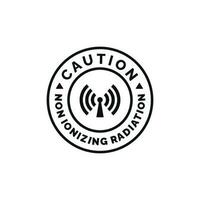 Non ionizing radiation caution warning symbol design vector