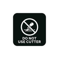 hacer no utilizar cortador embalaje marca icono símbolo vector