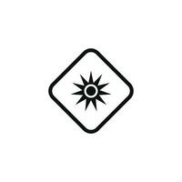 Optical radiation caution warning symbol design vector