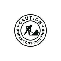 Under construction caution warning symbol design vector