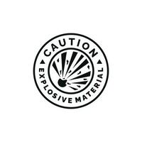 Explosive material caution warning symbol design vector