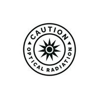 Optical radiation caution warning symbol design vector