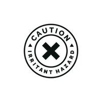 Irritant hazard caution warning symbol design vector