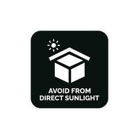 Avoid from direct sunlight packaging mark icon symbol vector