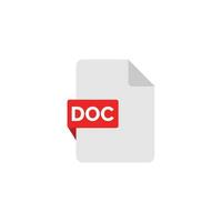 DOC file icon isolated on white background vector