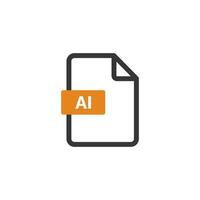 AI file icon isolated on white background vector