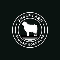 Sheep farm logo design vector. Livestock logo vector