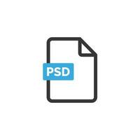 PSD file icon isolated on white background vector