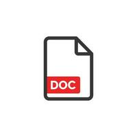 DOC file icon isolated on white background vector