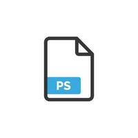 PS file icon isolated on white background vector