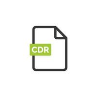 cdr archivo icono aislado en blanco antecedentes vector