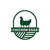 pollo huevos granja logo diseño vector