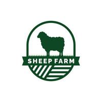 Sheep farm logo design vector. Livestock logo vector