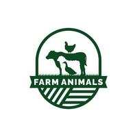 Farm animals logo design vector. Livestock logo vector