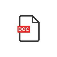 Doc archivo icono aislado en blanco antecedentes vector