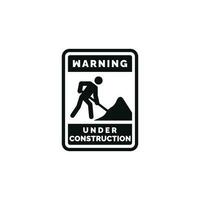 Under construction caution warning symbol design vector