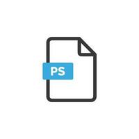 PS file icon isolated on white background vector