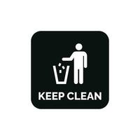 Do not litter packaging mark icon symbol vector. Keep clean icon symbol vector
