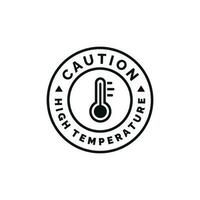 High temperature caution warning symbol design vector