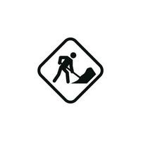 Under construction caution warning symbol design vector