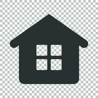 House building icon in flat style. Home apartment vector illustration on isolated background. House dwelling business concept.