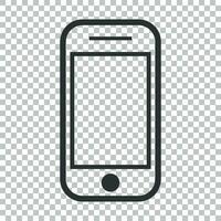 Smartphone icon in flat style. Phone handset vector illustration on isolated background. Smartphone business concept.