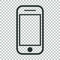 Smartphone icon in flat style. Phone handset vector illustration on isolated background. Smartphone business concept.