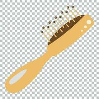 Hair brush icon in flat style. Comb accessory vector illustration on isolated background. Hairbrush business concept.