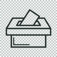 Election voter box icon in flat style. Ballot suggestion vector illustration on isolated background. Election vote business concept.