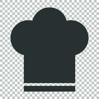 Chef hat icon in flat style. Cooker cap vector illustration on isolated background. Chef restaurant business concept.