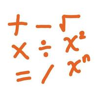 mano dibujado matemáticas señales en blanco antecedentes. vector ilustración. eps 10 matemáticas operación