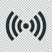 Wifi internet sign icon in flat style. Wi-fi wireless technology vector illustration on isolated background. Network wifi business concept.