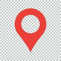 Pin map icon in flat style. Gps navigation vector illustration on isolated background. Target destination business concept.