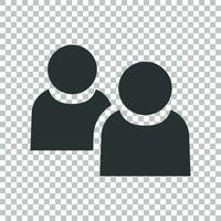 People communication icon in flat style. People vector illustration on isolated background. Partnership business concept.