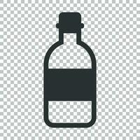 agua botella icono en plano estilo. el plastico soda botella vector ilustración en aislado antecedentes. líquido agua negocio concepto.