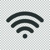 Wifi internet sign icon in flat style. Wi-fi wireless technology vector illustration on isolated background. Network wifi business concept.