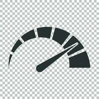 Meter dashboard icon in flat style. Credit score indicator level vector illustration on isolated background. Gauges with measure scale business concept.