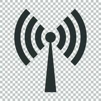 Wifi internet sign icon in flat style. Wi-fi wireless technology vector illustration on isolated background. Network wifi business concept.