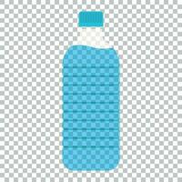 Water bottle icon in flat style. Plastic soda bottle vector illustration on isolated background. Liquid water business concept.