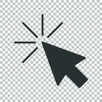 Computer mouse cursor icon in flat style. Arrow cursor vector illustration on isolated background. Mouse aim business concept.