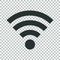 Wifi internet sign icon in flat style. Wi-fi wireless technology vector illustration on isolated background. Network wifi business concept.