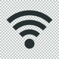 Wifi internet sign icon in flat style. Wi-fi wireless technology vector illustration on isolated background. Network wifi business concept.