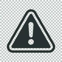 Exclamation mark icon in flat style. Danger alarm vector illustration on isolated background. Caution risk business concept.