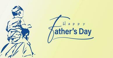 Fathers Day background of dad with son vector