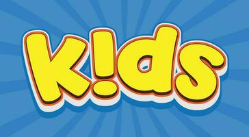 Kids typography with background vector