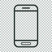 Smartphone icon in flat style. Phone handset vector illustration on isolated background. Smartphone business concept.