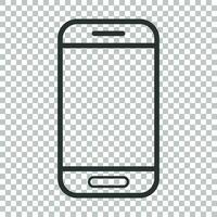 Smartphone icon in flat style. Phone handset vector illustration on isolated background. Smartphone business concept.