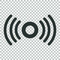 Motion sensor icon in flat style. Sensor waves vector illustration on isolated background. Security connection business concept.